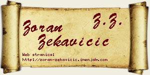 Zoran Zekavičić vizit kartica